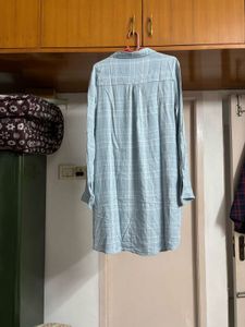 “Max” Baby Blue Shirt Dress