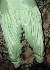 Creap Silk Green Suit+Dupatta