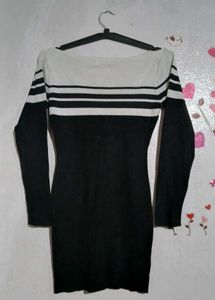 Black &amp; White Striped Dress