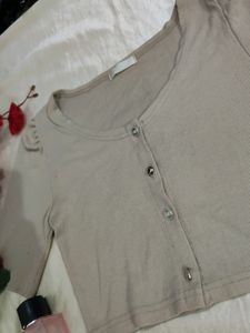 Grey Crop Shirt ✨