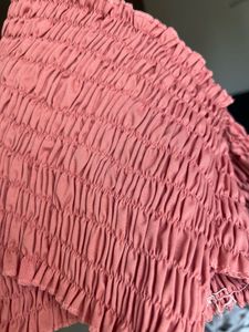 Pink Smocked Off-Shoulder Top