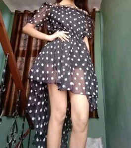 Polka Dot Hi-Low Dress
