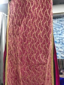 net embroidered straight suit