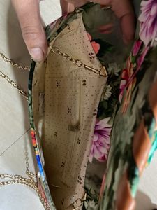 Floral Print Chain Clutch