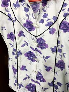 Floral Print Top💙 pure cotton 💚