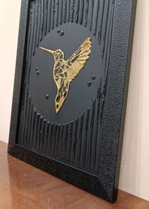 Modern Minimalistic Texture Wall Art-Hummingbird