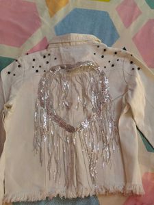 Studded Fringe Denim Jacket