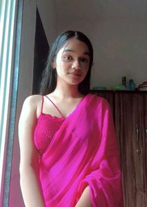 Stunning Hot Pink Striped Saree