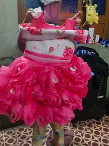 Pink Floral Party Wear Dress