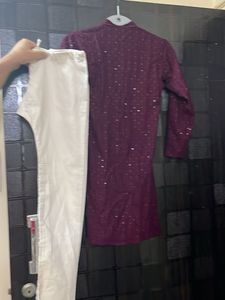 Maroon Kurta with Embellishments