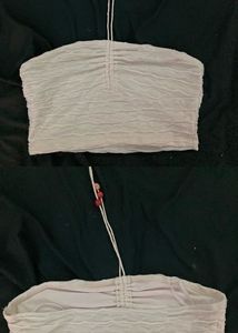 SHEIN Tie Backless Ruched Top