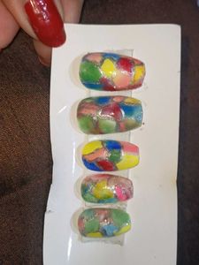 Colorful Glass Press-On Nails