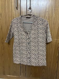 Printed Button-Down Top
