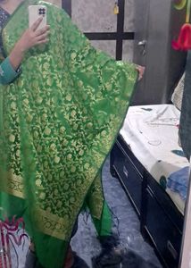 Green Banarasi Silk Dupatta