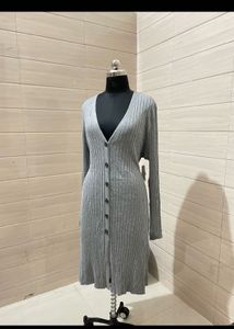 New with tag Ribbed Button-Down Midi Dress