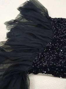 Sequin Mermaid Tail Off Shoulder black Dress