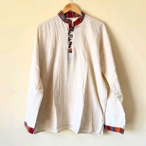 UNISEX Ethnic Print Long Sleeve Pahadi Kurta