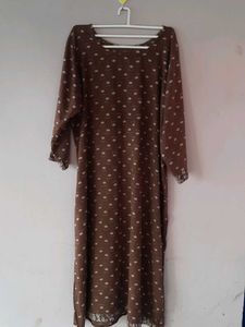 Brown Floral Printed Kurta Set(40-42 Bust)