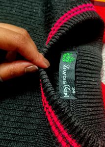 🤩Striped Black Knit Top Woolen