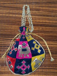 Beaded Handle Potli Bag