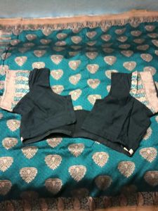 Used Embellished BanarasiSaree WithBlouse-DarkGree