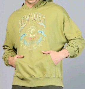 Shein Drop Shoulder Typographic Chest Print Hoodie