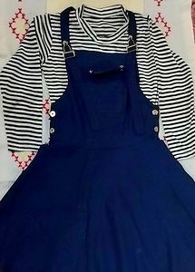 Navy Blue Dungaree dress