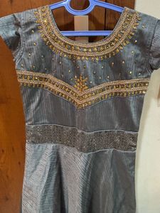Ethnic Grey Maxi Dress