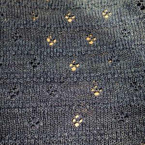 Blue Knitted Vest With Cute Buttons