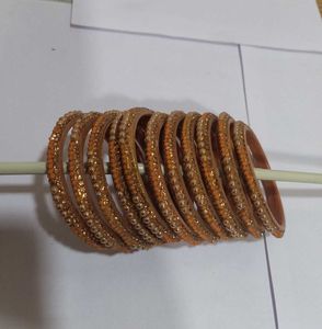 Set of Gold Beaded Bangles