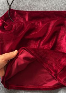 Wine Kiss Velvet Crop Top