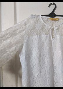 Net White Kurta-fixed Price