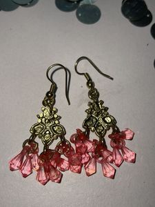 Pink Flower Earrings For Festival Bumper Offer