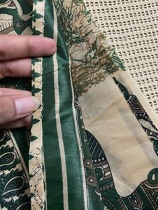 Tussar Silk Green Horse Print Saree