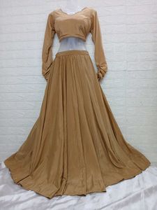 Khaki Full Sleeves Lehenga Choli
