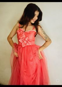 Elegant Coral Party Dress