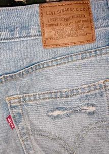 Distressed Denim Skirt