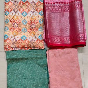 Unstitched Different Material Blouses Combo