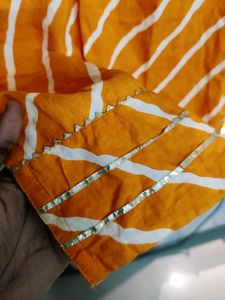 Orange Kurta With Gota Patti
