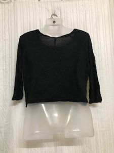 Strsdivarius Black Crop Top