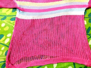 Crochete Top Pink And White