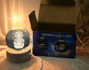 Crystal Ball Lamp - Ganesha Design