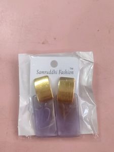Purple Gold Earrings