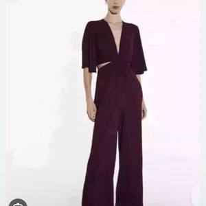 Zara Cut Out Jumpsuit- Aubergine
