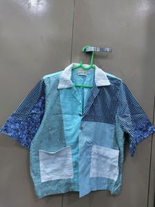 Blue Patchwork Shirt