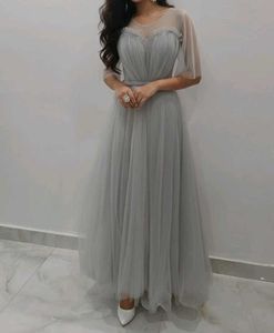 Elegant Grey Tulle Gown