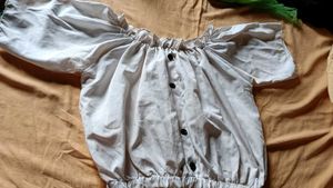Light Blue Off-Shoulder Blouse
