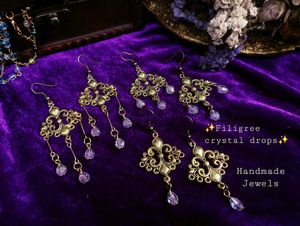 ✨️Ethereal Fairy Crystal Drop Filigree Earrings✨️