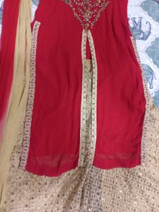 Red &amp; Golden Plazzao Dress