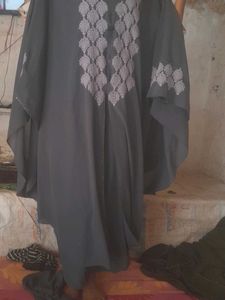 Grey Color Abaya With Duptta